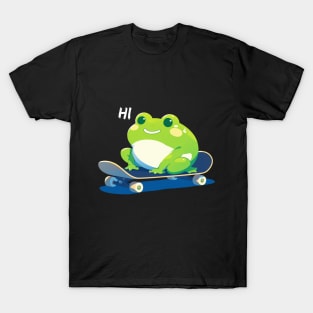 Hippity Hop, Hi! Cute Frog on a Skateboard T-Shirt